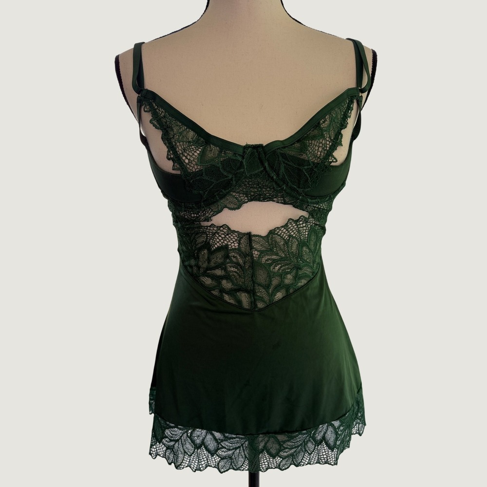 Oh La La Cheri Lace Chemise Women Small Green Excellent Underwire Babydoll